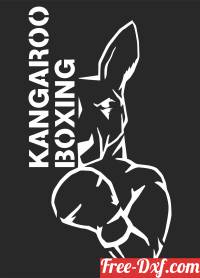 download Kangaroo boxing wall art free ready for cut