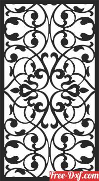 download decorative Wall floral door panel free ready for cut