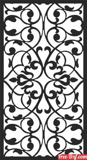 download decorative Wall floral door panel free ready for cut