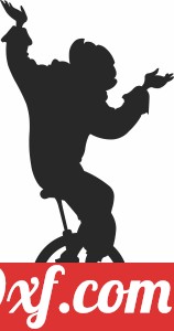 circus clown unicycle cliparts
