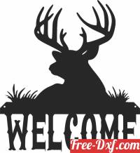 download welcome deer sign wall art free ready for cut