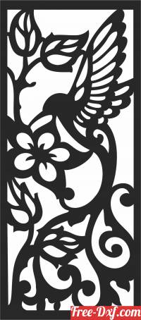 download hummingbird flower panel free ready for cut