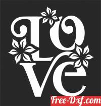 download love floral art free ready for cut