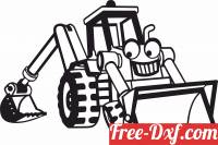 download backhoe heavy equipment tractor for kids free ready for cut
