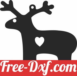 silhouette reindeer with heart