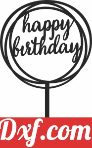 Happy birthday cake stake