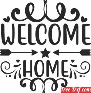 download welcome home typography vector free ready for cut