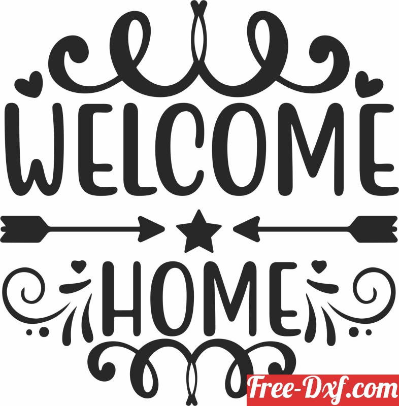 Download welcome home typography vector LJUaT High quality free D