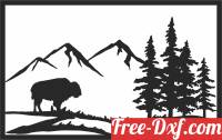 download Outdoors moose scene wall sign free ready for cut