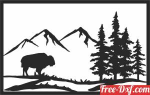 download Outdoors moose scene wall sign free ready for cut