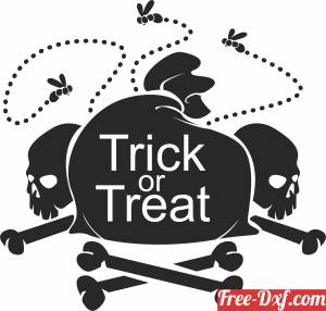 download Trick or Treat skull Boo clipart free ready for cut