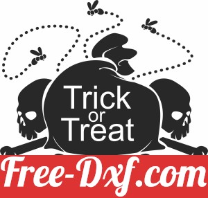 Trick or Treat skull Boo clipart