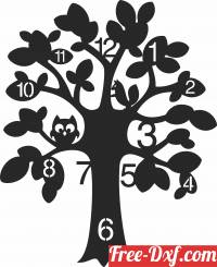 download tree Wall Clock free ready for cut