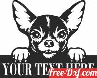 download Chihuahua dog custom name sign free ready for cut