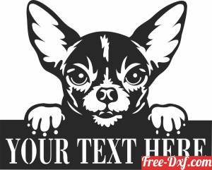 download Chihuahua dog custom name sign free ready for cut