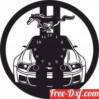 download Ford Mustang Car Vinyl Wall Clock free ready for cut