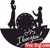 download Couple I love you wall clock free ready for cut
