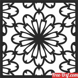 download Decorative floral wall pattern free ready for cut