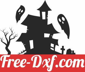 Halloween house gost scary clipart