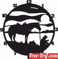 download Cowboy Wall Clock Western Horse free ready for cut