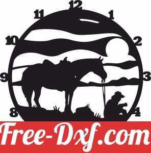 Cowboy Wall Clock Western Horse