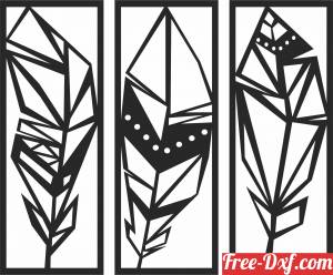 download feathers wall panels art free ready for cut
