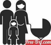 download family parent with kid silhouette free ready for cut