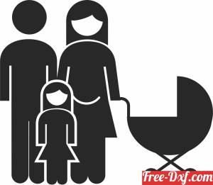 download family parent with kid silhouette free ready for cut
