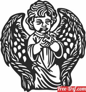 download Angel wall decor free ready for cut
