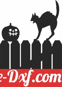 Spooky Cat pumpkin Fence