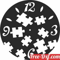 download puzzle wall clock free ready for cut
