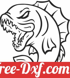 angry fish drawing clipart