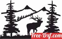 download elk buck scene clipart design deer free ready for cut