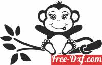 download little monkey cartoon clipart free ready for cut