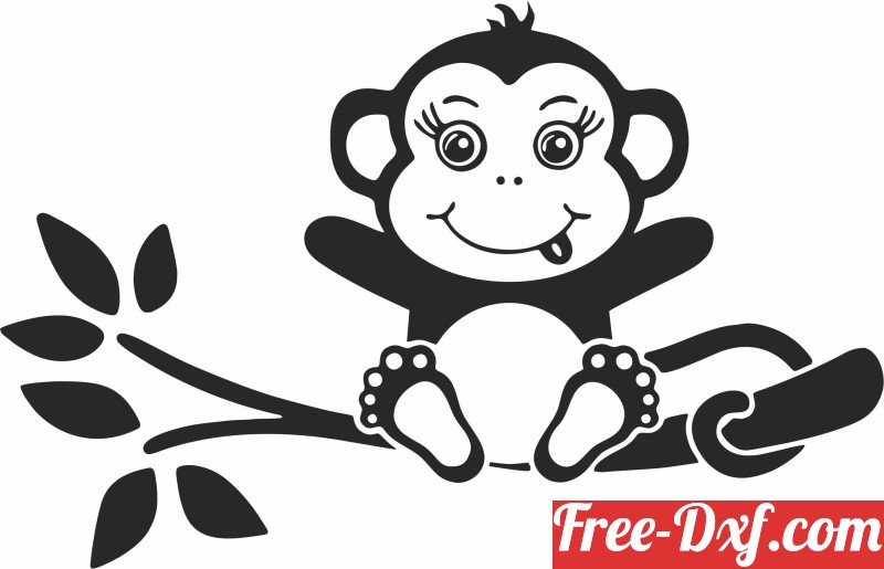 Download little monkey cartoon clipart MWR5O High quality free Dx