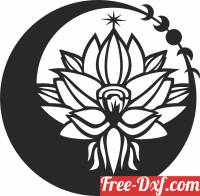 download Lotus Flower Wall Art free ready for cut