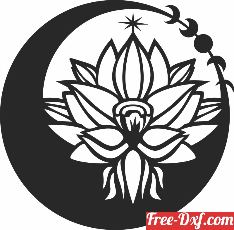 Download Lotus Flower Wall Art Myz T High Quality Free Dxf Files