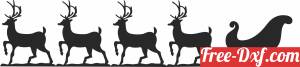 download Santa christmas Sleigh deers clipart free ready for cut