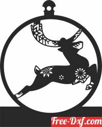 download christmas deer ornament decoration free ready for cut