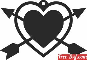 download Heart arrows ornament free ready for cut