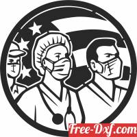 download American healthcare worker heroes usa flag sign free ready for cut