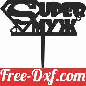 Heart love super man cake topper