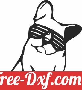 Bull dog with glasses clipart