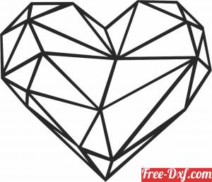 download Geometric Polygon heart free ready for cut