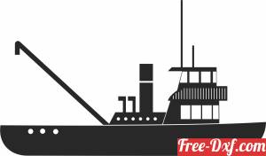 download fishing trawler boat silhouette free ready for cut