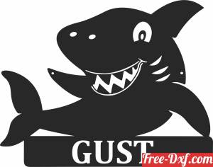 download shark monogram sign free ready for cut
