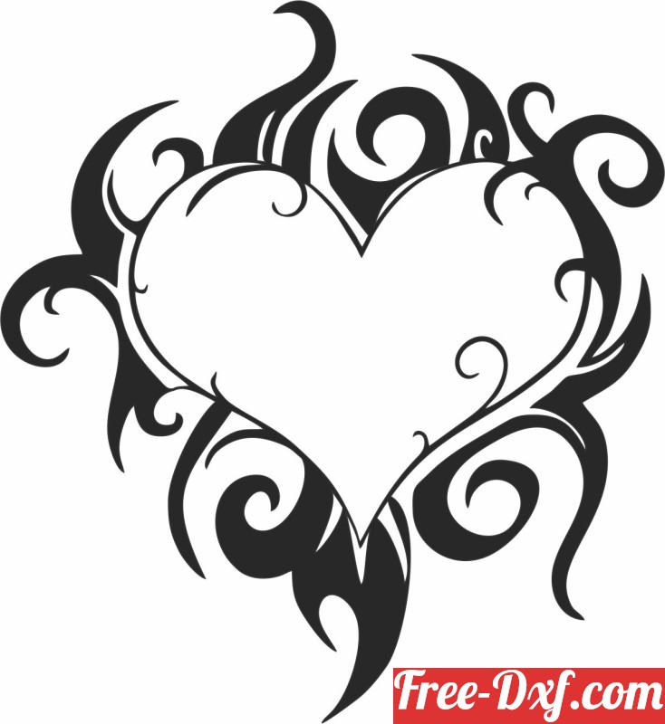 Download Heart wall sign NOvyO High quality free Dxf files, Svg,