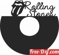 download rolling stones Wall vinyl Clock free ready for cut