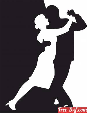 download Dance silhouette partner free ready for cut