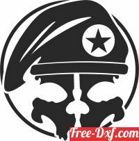 download Skull soldier art free ready for cut